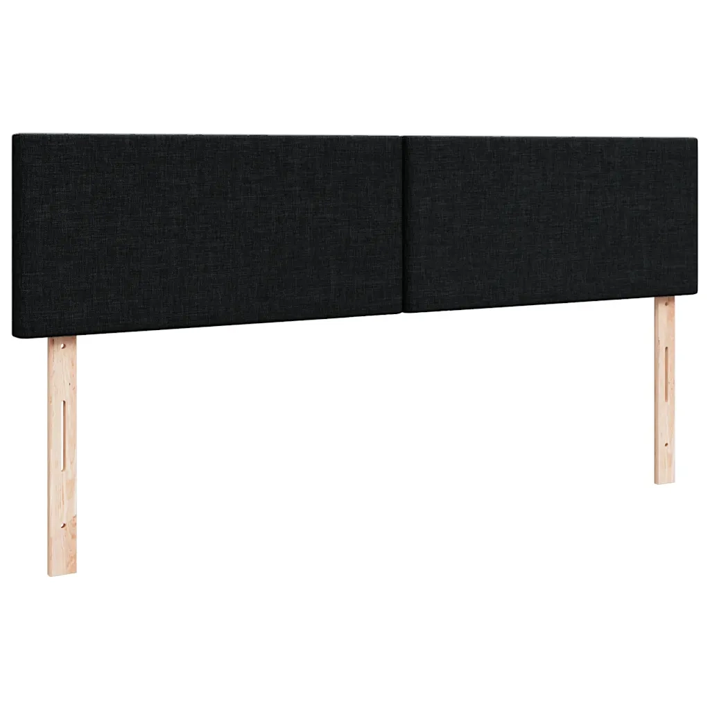 Struttura Letto Pouf con Materasso Nero 160x200 cm in Tessuto 3312238
