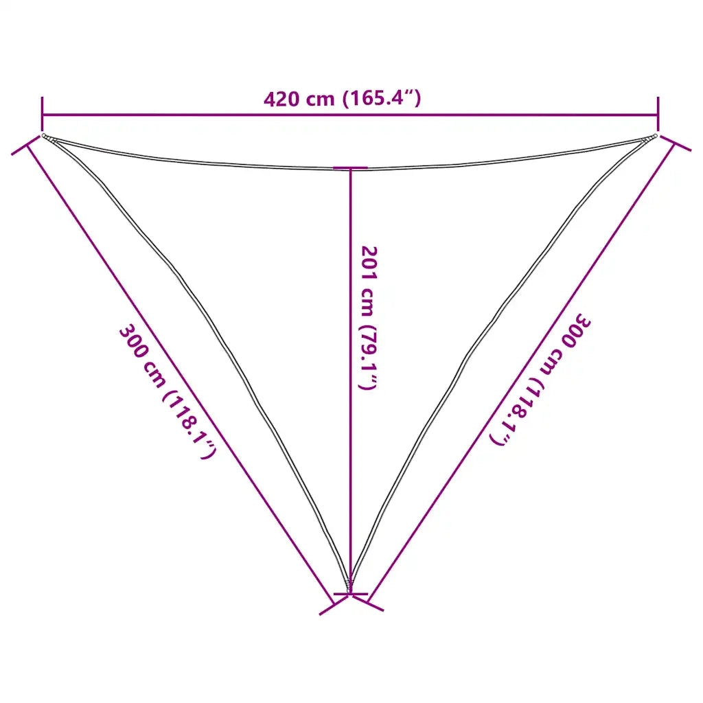 Vela Parasole 160 g/m² Triangolare Sabbia 3x3x4,2 m in HDPE 4002056