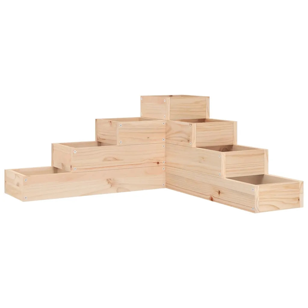 Fioriera da Giardino-Vaso da Esterno 4 Ripiani 80,5x79x36cm Legno Massello Pino