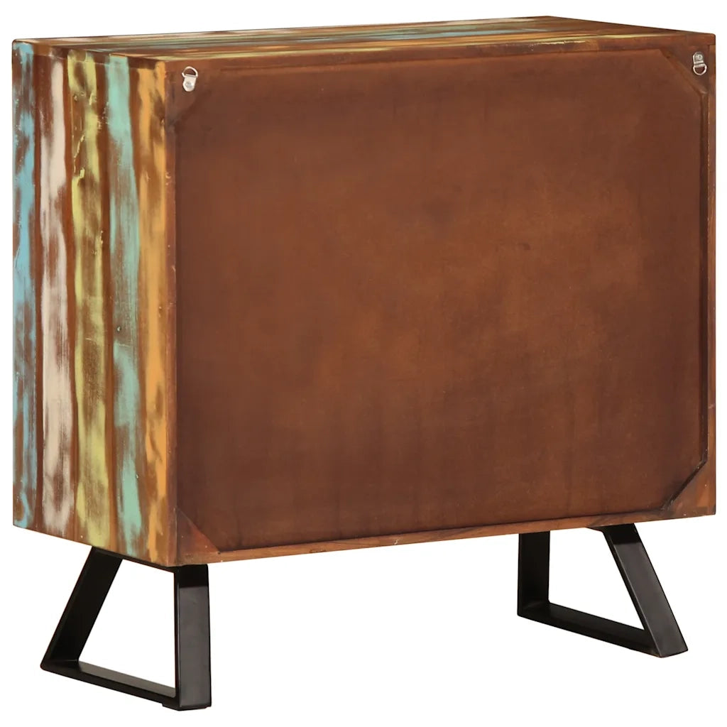 Cassettiera Multicolore 70x35x70 cm Legno Massello di Recupero 358186