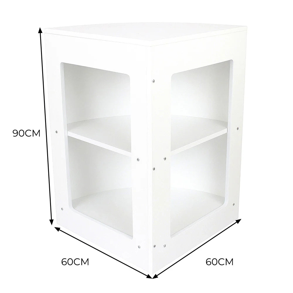 Bancone Angolare CM60 Bianco – MDF con 2 Ripiani Interni