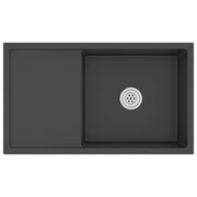 Lavello da cucina fatto a mano lavabo da interno installazione in cucina 75 x 44 cm acciaio inox nero 02_0002470