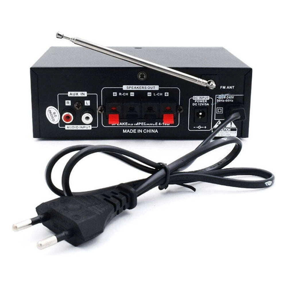 Trade Shop - Amplificatore Di Potenza Audio Stereo Hi-fi Q-t110 Max Con Riverbero Karaoke Telecomando -