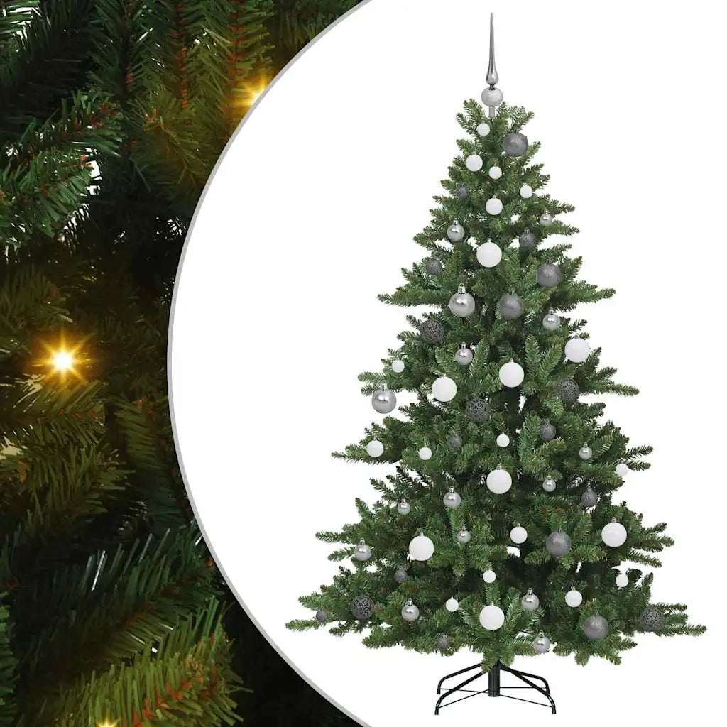 Albero di Natale Artificiale con Rami Pieghevoli Verde 180 cm
