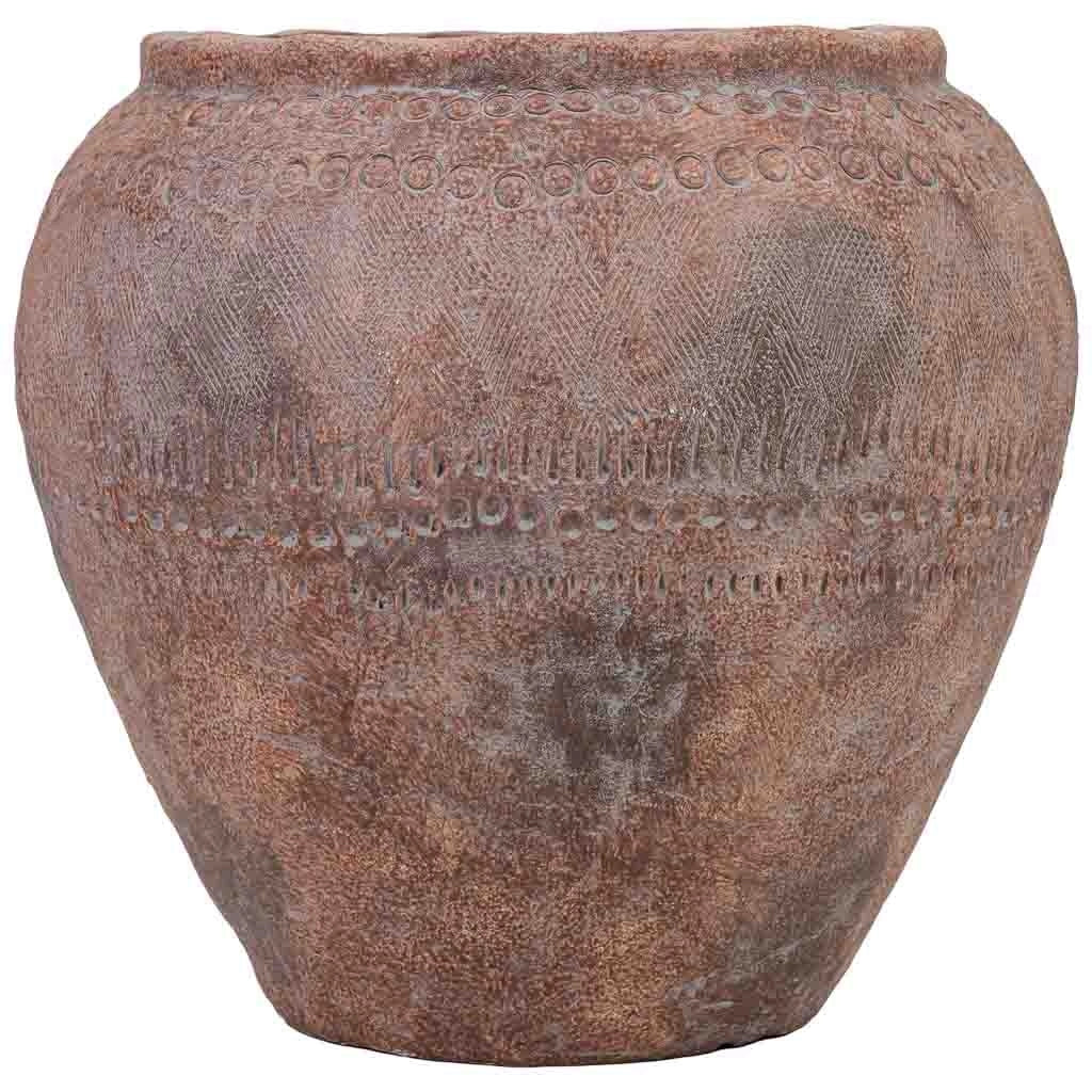 Vaso fibra di vetro marrone rossastro 33,5x33,5x31,5 cm