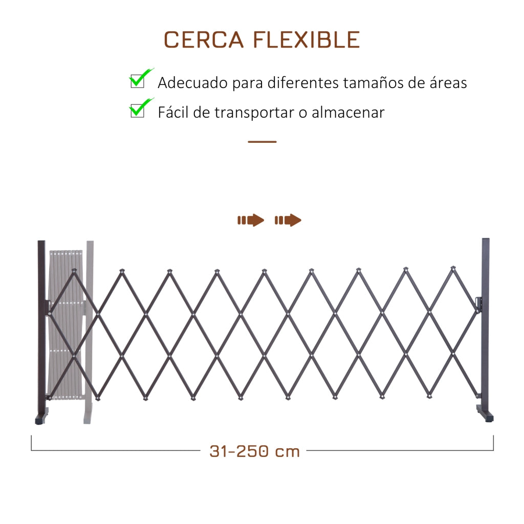 Recinzione Esterna per Giardino in Lega di Alluminio ¨C Zephmum ¨C Colore Marrone 250x31x103,5 cm