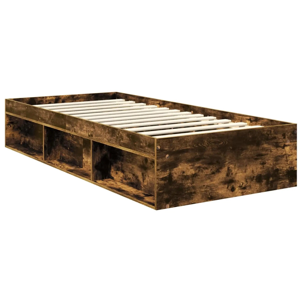 Struttura del letto Rovere fumé 90 x 200 cm Pino massello