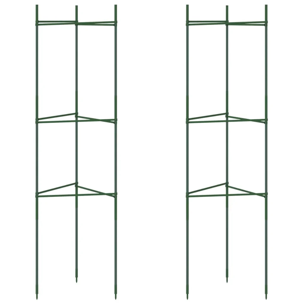 Set di 2 pratici supporti regolabili per pomodori 32 x 29 x 116 cm acciaio verde 02_0056680