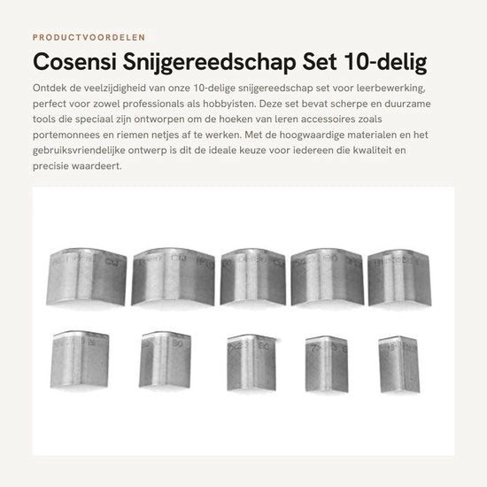 Kit di Snidatrici per Pelle - 10 pezzi/box - Trimmer per Angoli - Snidatrici per Pelle - Snidatrici per Pelle - Materiale Duraturo - Tagli Netti - Kit di Snidatrici per Pelle