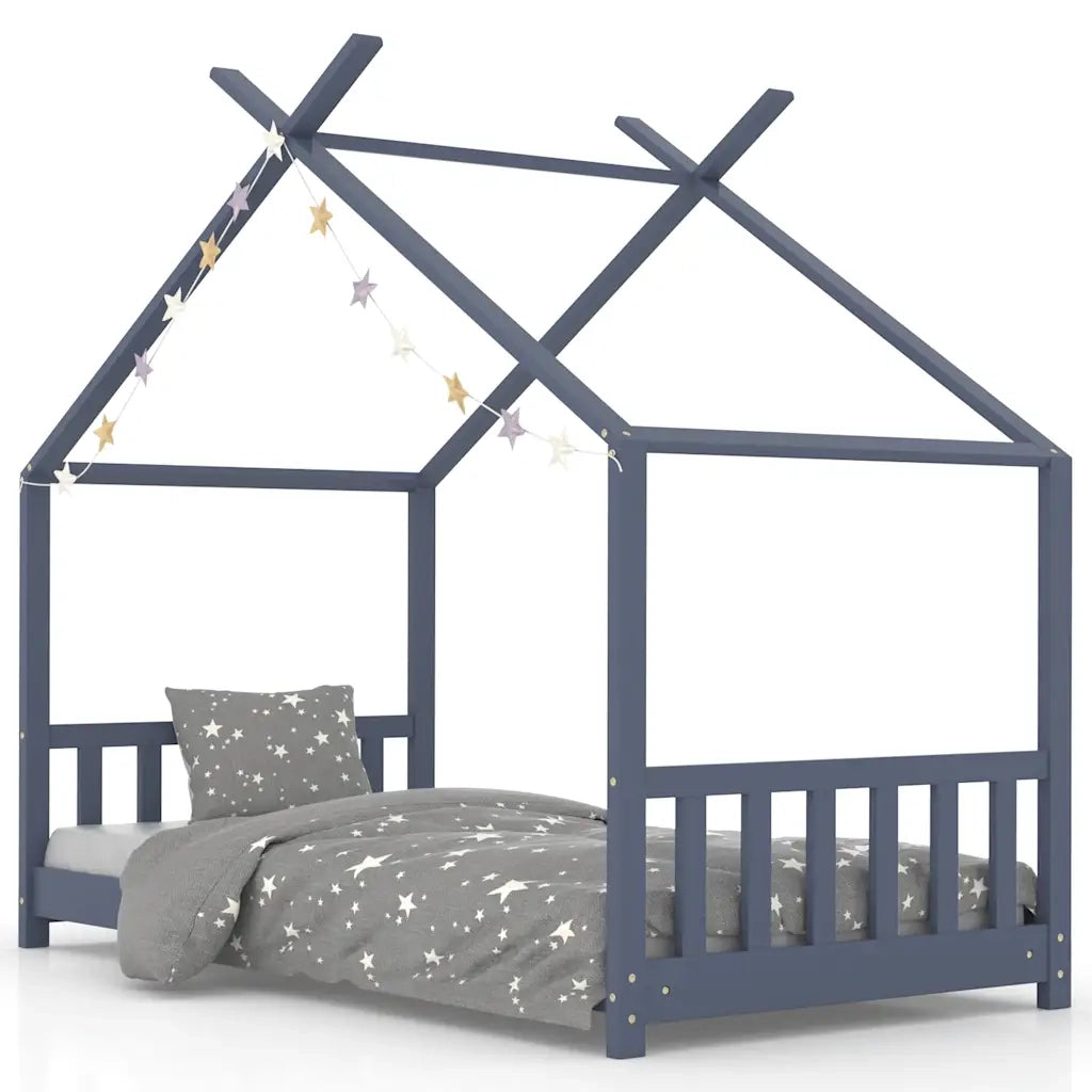 Giroletto per Bambini Grigio in Massello di Pino 70x140 cm 283370