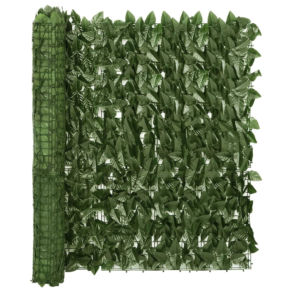 Schermo per balcone schermo per la privacy con foglie 500 x 100 cm verde scuro 02_0010009
