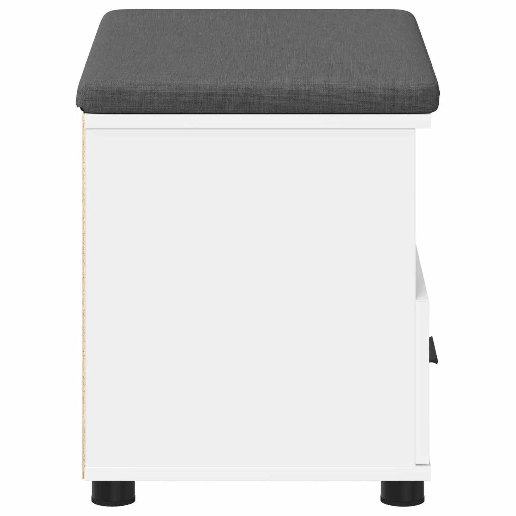Panca per ingresso con cuscino-Sgabello-Panca da Corridoio Bianco 60 x 38 x 46 cm 335250