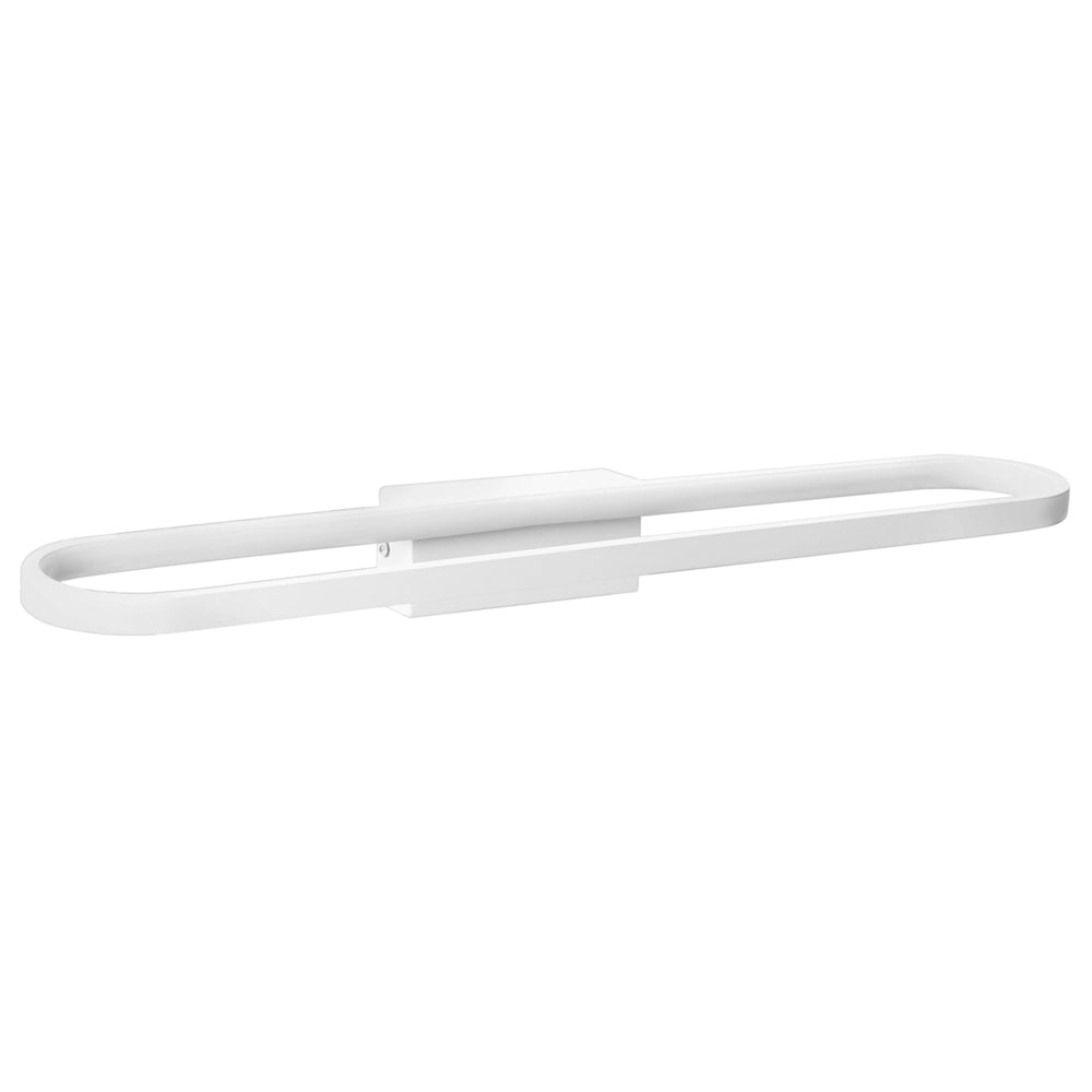 Lampada specchio con luce LED in metallo bianco orizzontale stile moderno