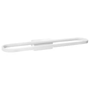 Lampada specchio con luce LED in metallo bianco orizzontale stile moderno