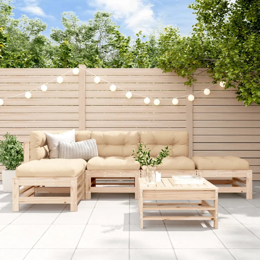 Set Salotto da Giardino 6 pz in Legno Massello di Pinocod mxl 94229