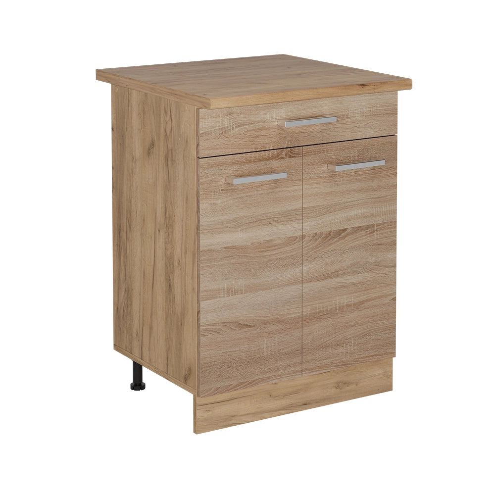 Mobiletto base per cucina R-Line Sonoma/Rovere dorato 60 cm con cassetto, PL Rovere Vicco