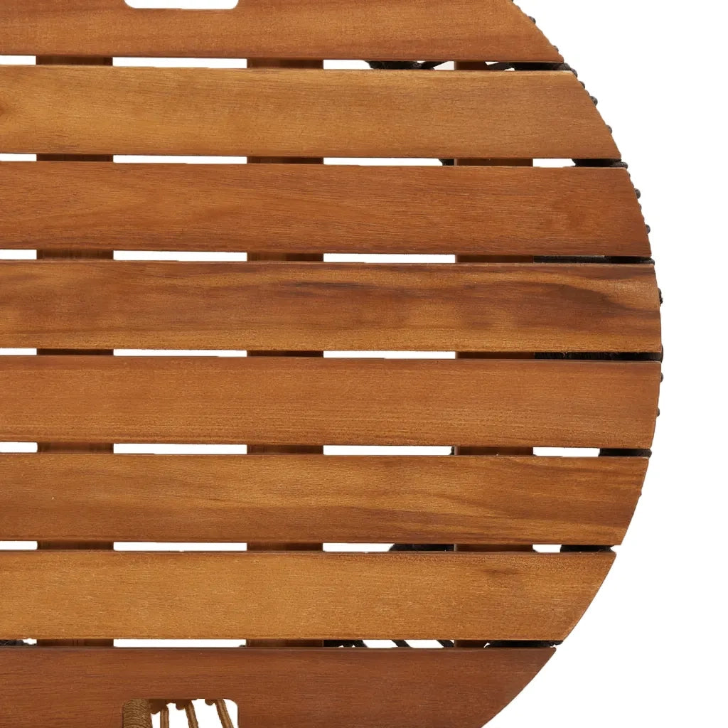 Tavolini da Giardino 2 pz | Tavolino da esterno con Piano in Legno Beige in Polyrattan