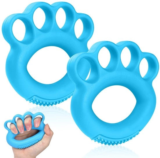 Esercizio per la mano - Esercizio per la mano adattabile - Amplificatore di presa 2 pezzi - Esercizio per la mano in silicone - 4 dita - Esercizio di forza per - Esercizio di forza per apparecchiature e training di rilassamento per lo stress