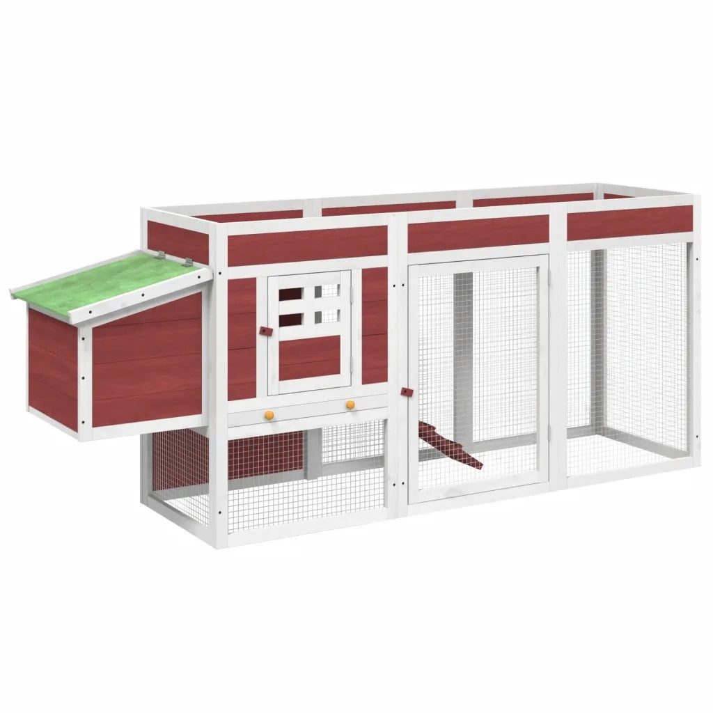 Pollaio Moka 204x50x84 cm in Legno Massello di Pino CFW9690710