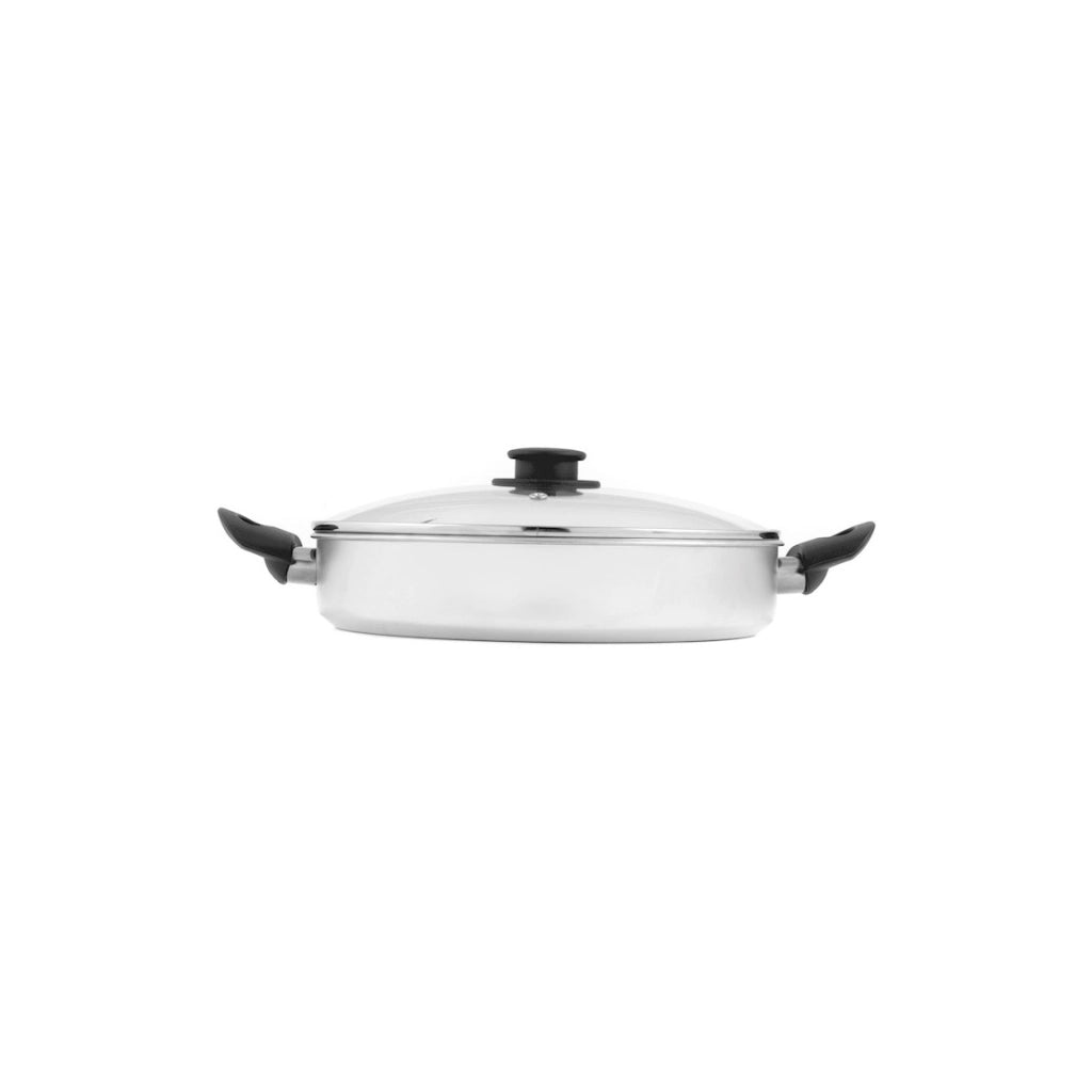 Tegame in acciaio inox Royal con coperchio in vetro Ø 28 cm