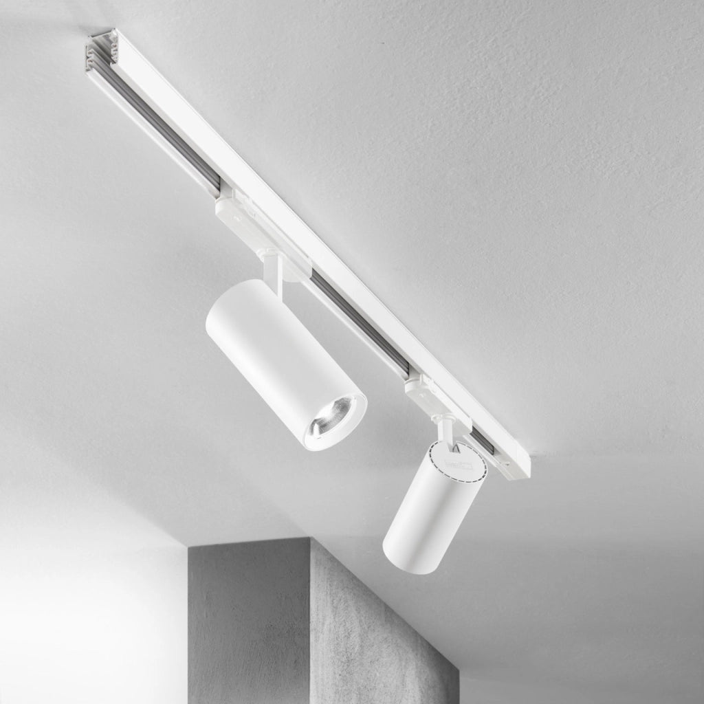 FARO BINARIO PLANE BIANCO LED 30W 3700LM 3000K 7X15CM
