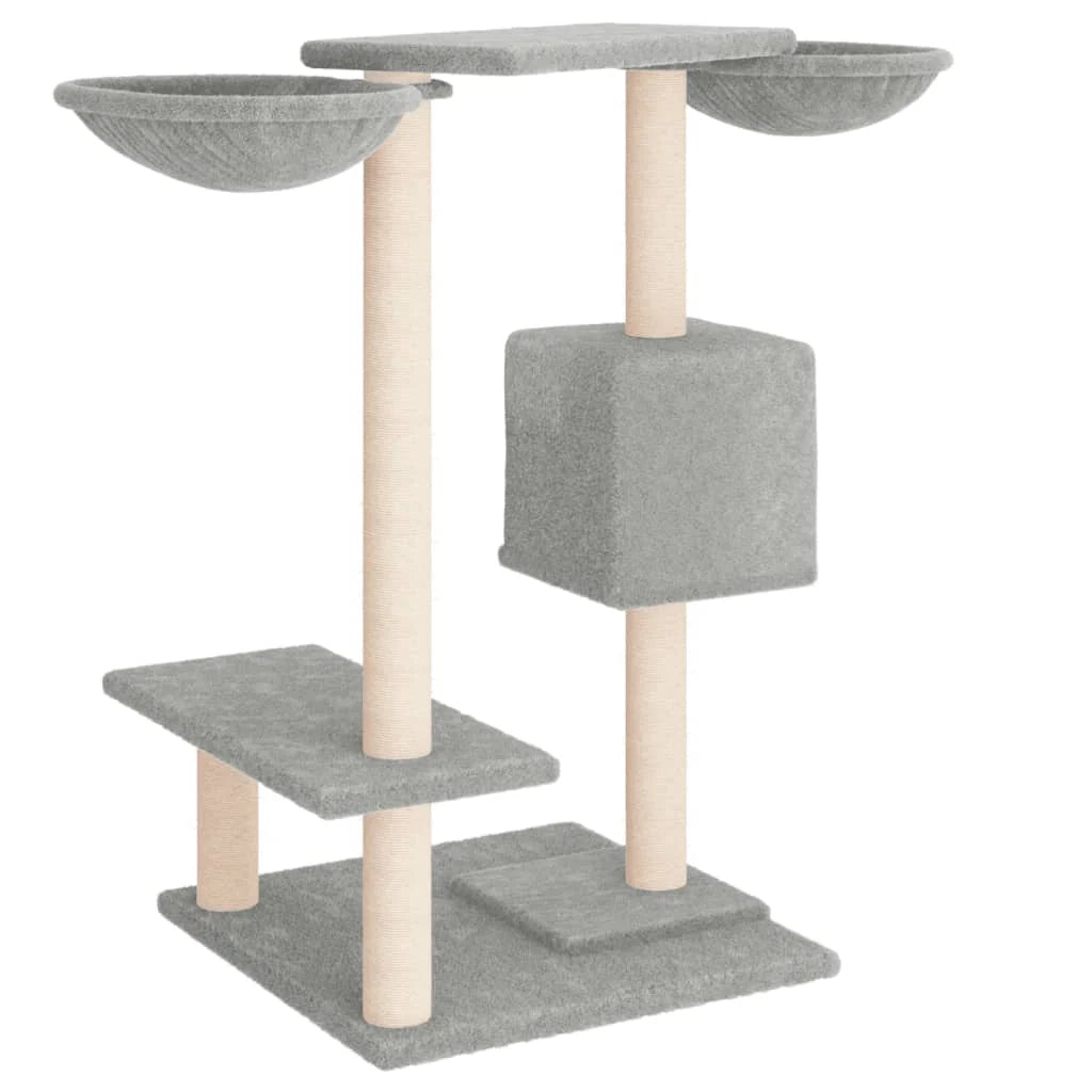 Tiragraffi per gatti torre per arrampicata giocattolo piattaforma per arrampicata con tiragraffi grigio chiaro 82 cm 02_0022725