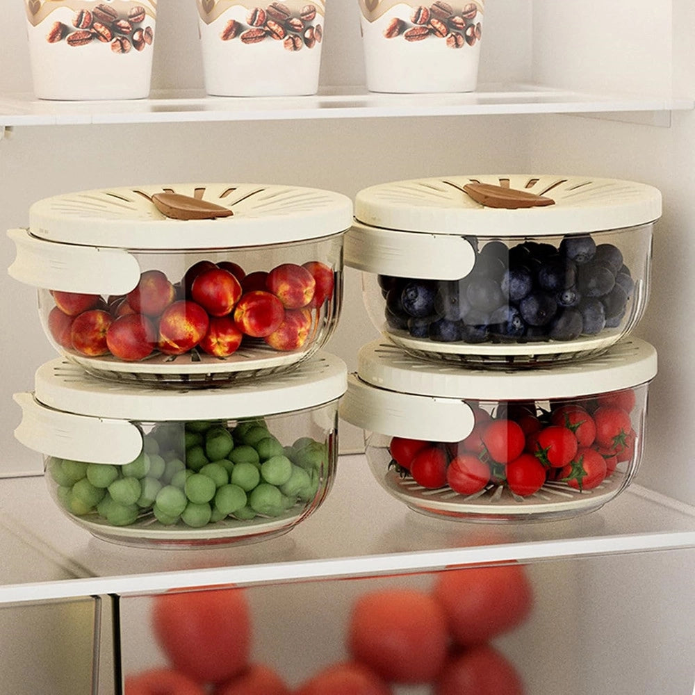 Trade Shop - Cestino Multifunzione Per Lavare Conservare Frutta Verdura Centrifuga Manico Pieghevole -
