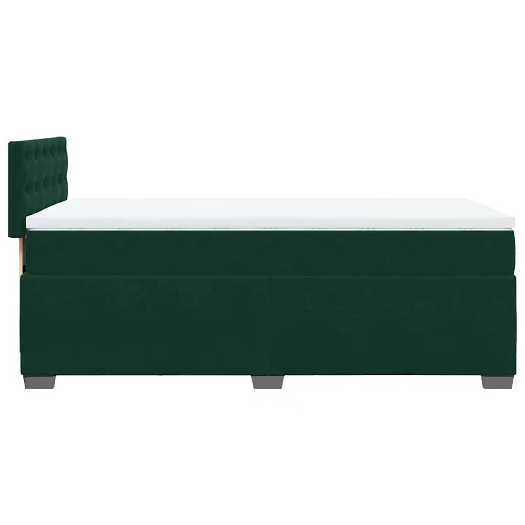 Giroletto a Molle con Materasso-Struttura Letto Verde Scuro 90x200 cm Velluto 917394