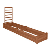 Aiuola da giardino rialzata con fioriera e traliccio-Kit di fioriere in legno per fiori 235x63x102cm Caffè