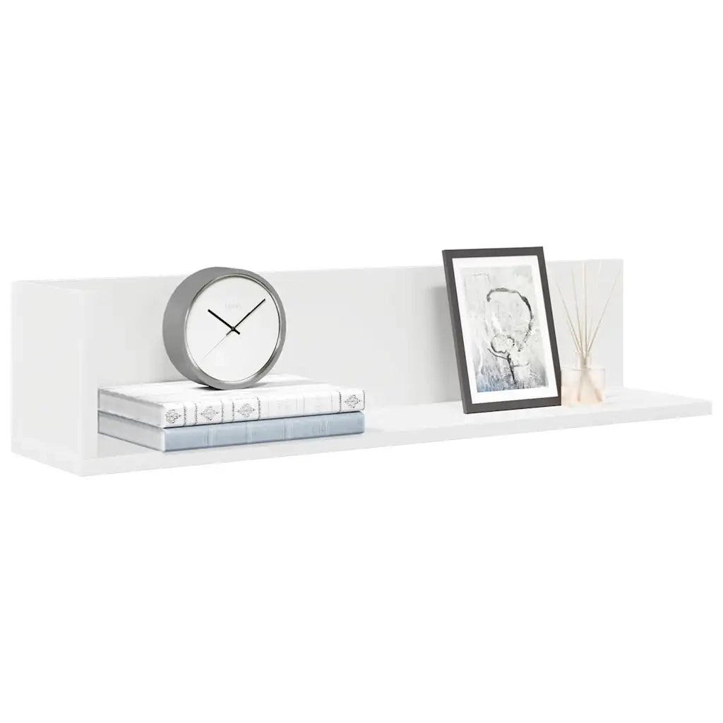 Mensole a Muro 2 pz Bianche 75x16,5x16,5 cm in Truciolato 860031