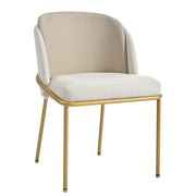 Set di 4 sedie da pranzo - con schienale ergonomico e piedini regolabili - in PVC beige