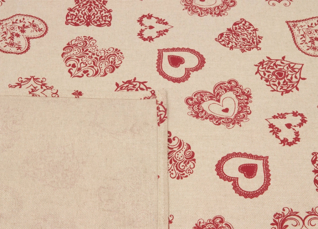 Tovaglia  Miros Disegno Cuore - 140x180 - Rosso