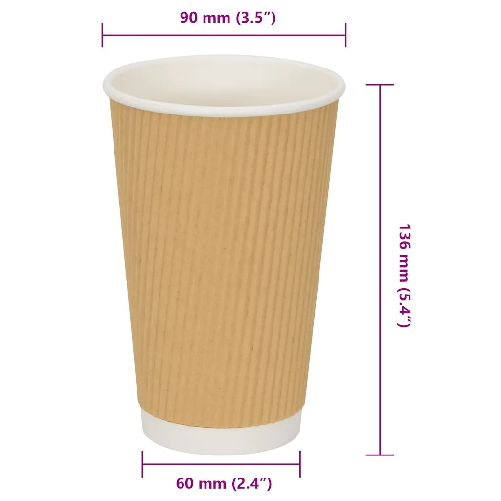 Bicchieri da Caff¨¨ in Carta 500 pz 16oz 400ml Marrone CFW9832976