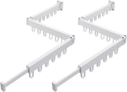 Asciugamani da parete staccabili - 3 pezzi - Ideali per balcone e camera da letto - 2 pezzi - Bianchi - Alluminio