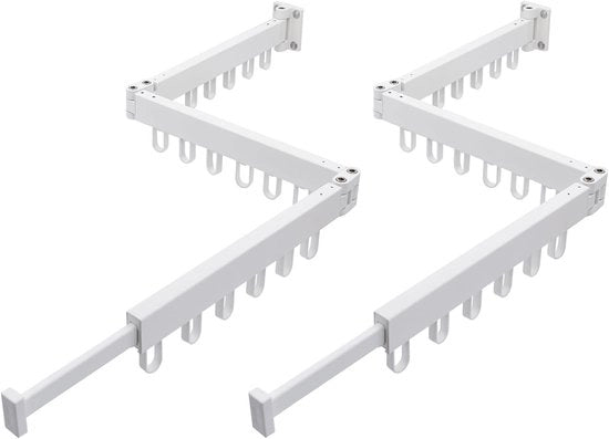Asciugamani da parete staccabili - 3 pezzi - Ideali per balcone e camera da letto - 2 pezzi - Bianchi - Alluminio