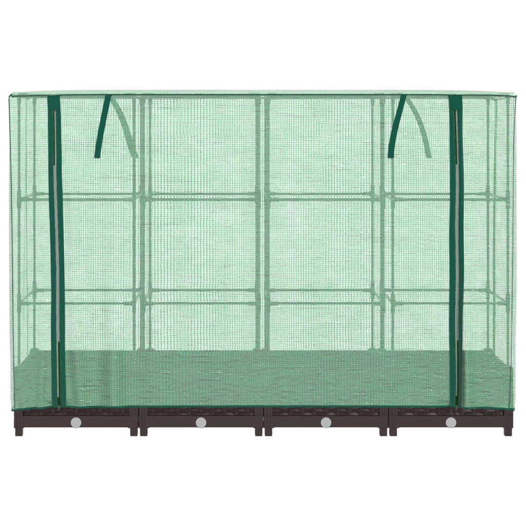 Aiuola rialzata/fioriera con copertura effetto rattan 160 x 40 x 123 cm Marrone 02_0038751