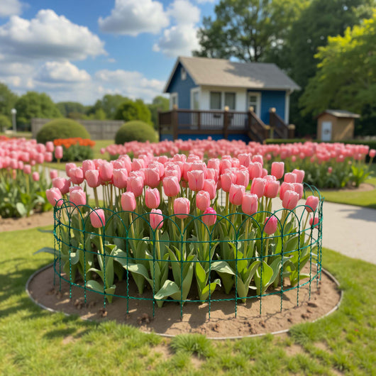 Recinzione giardino 0,65 x 25 m verde, rete metallica in acciaio rivestita in PVC con bordo superiore ad arco, recinzione con maglie 9 x 15 cm, filo Ø 2mm