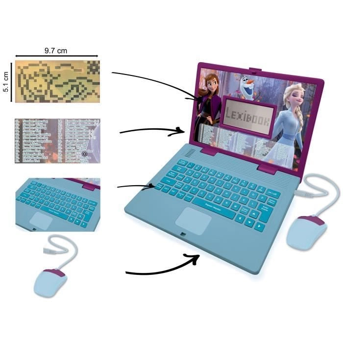 THE SNOW QUEEN Computer educativo bilingue (FR / EN) bambino LEXIBOOK - 124 attività