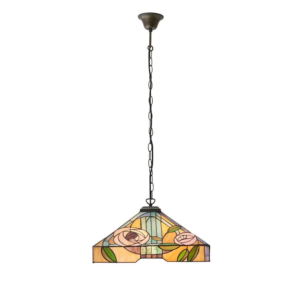 Lampada a sospensione in vetro Tiffany WILLOW rose 3xE27