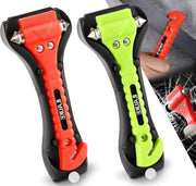 Noodhamer Auto 2 in 1 con Cinturonesnijder e Punti Rigidi - Kit di Emergenza Survival per Autobus e Camion - Noodhamer 2 in 1 con 2 Colori