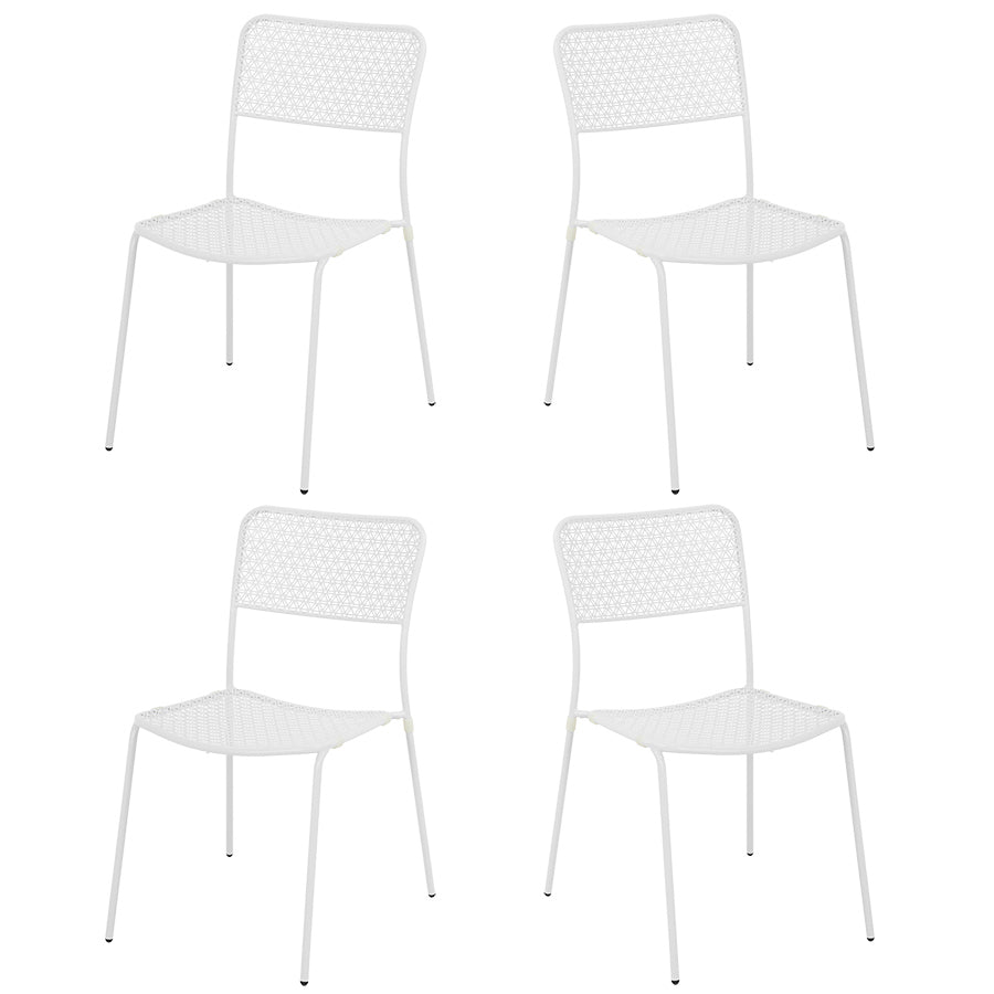 Set 4 Sedie da Giardino 44x45/60x81,5h cm in Metallo Aura Bianco