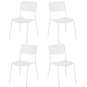 Set 4 Sedie da Giardino 44x45/60x81,5h cm in Metallo Aura Bianco