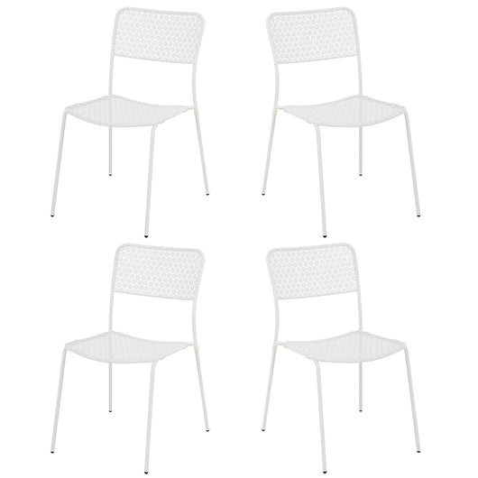 Set 4 Sedie da Giardino 44x45/60x81,5h cm in Metallo Aura Bianco