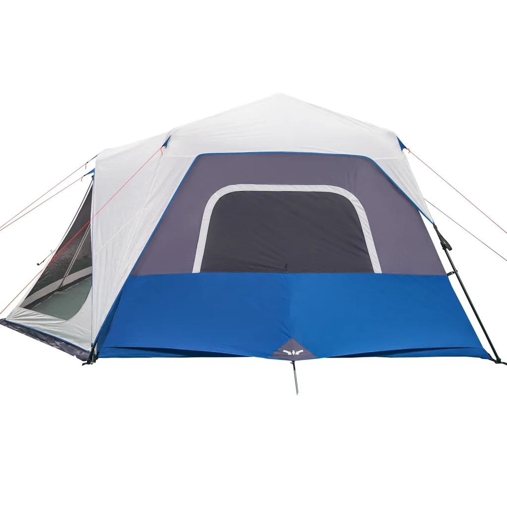 Tenda Famiglia con LED 10 Persone-Tenda da campeggio Blu Chiaro a Rilascio Rapido