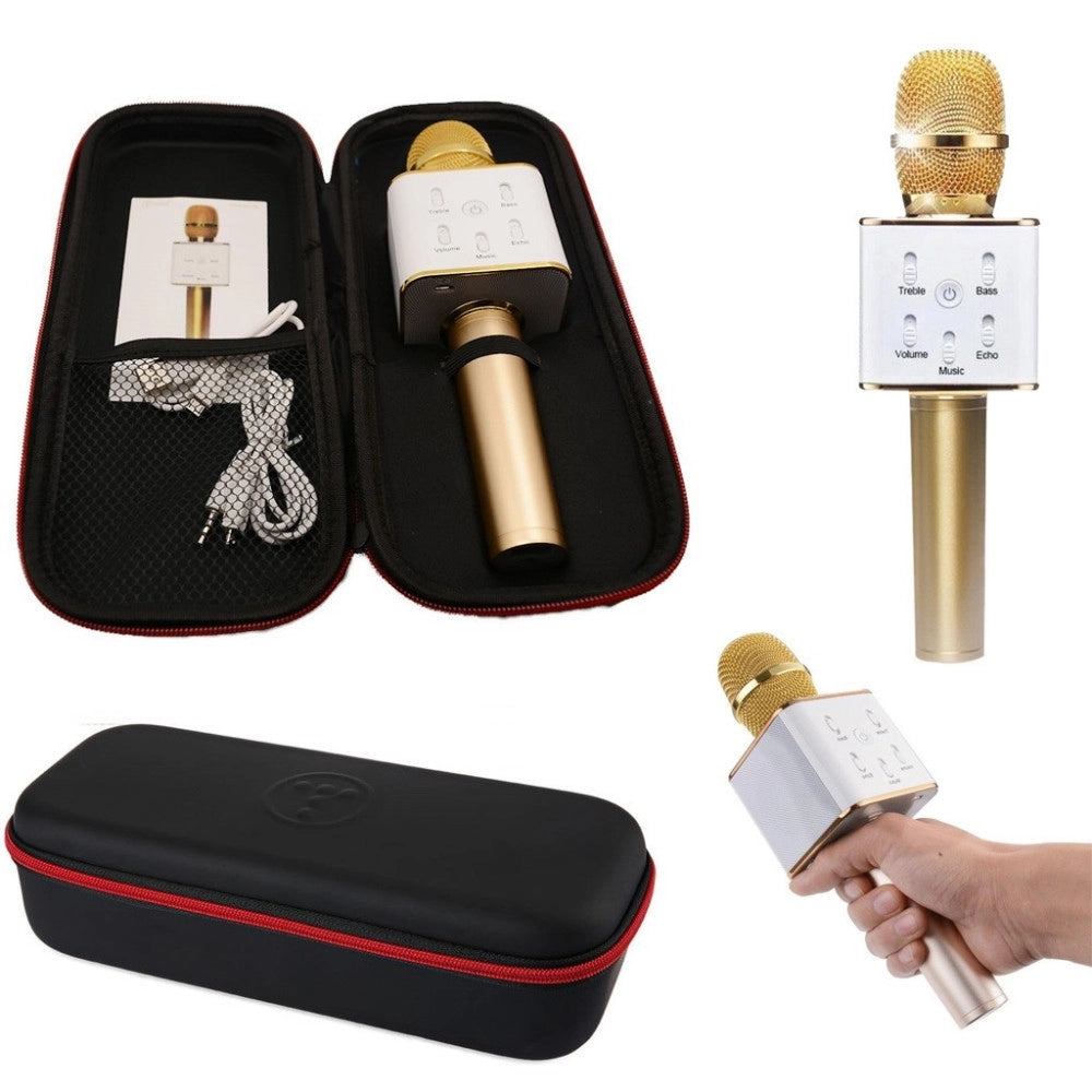 Trade Shop - Microfono Bluetooth Wireless Doppio Altoparlante Speaker Bluetooth Portatile -