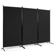 Divisore con 3 pannelli per casa ufficio, Separatore pieghevole con cardini durevoli 260x183cm Nero