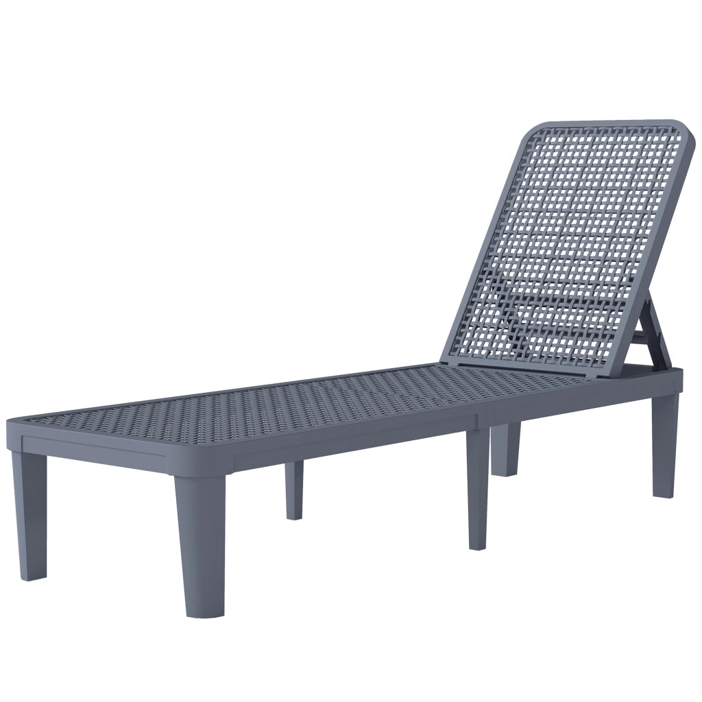 Poltrona Reclinabile da Giardino ¨C Zephmum ¨C Grigio 191x55x35,5 cm