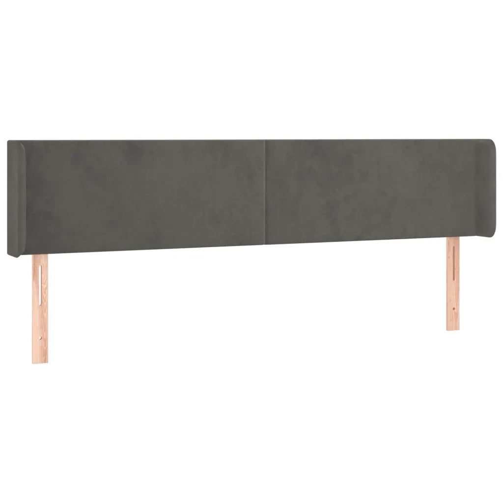 Testiera a LED Grigio Scuro 203x16x78/88 cm in Velluto 3123023