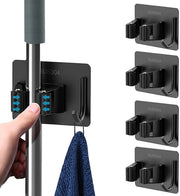 Supporto per attrezzi in acciaio inossidabile - Nero/Grigio - Installazione facile - Maniglia autoadesiva - Supporto per utensili - Supporto per scalpello a muro