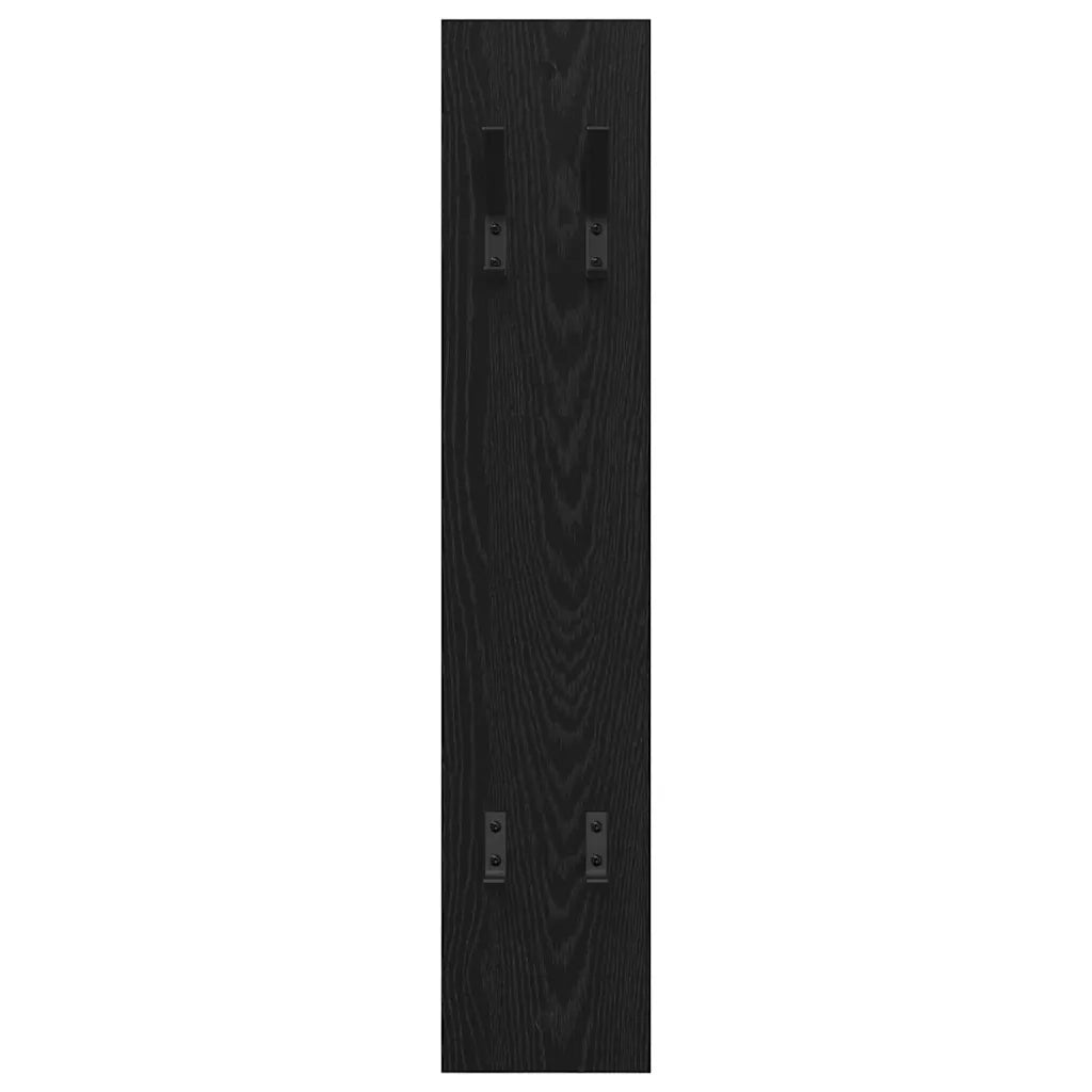 Appendiabiti a muro A parete Rovere Nero 20 x 1,5 x 100 cm 874460